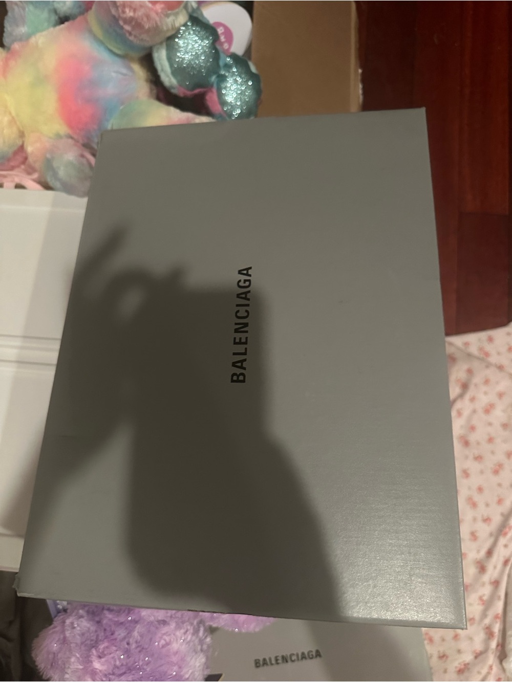 Balenciaga Gray Shoe Box with Black Logo and Label